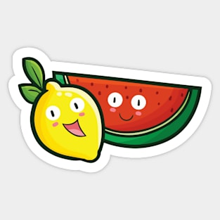 Cute Lemon and Watermelon Sticker